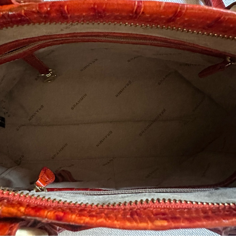 Brahmin Red Croc-Embossed Leather Tote - Picture 7 of 7